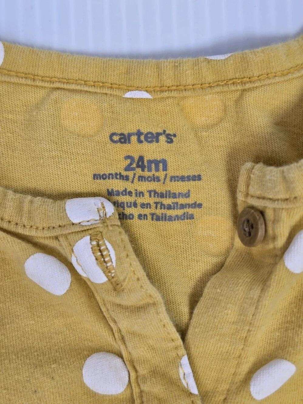 Carter's Yellow Polka Dot Button-Up Dress